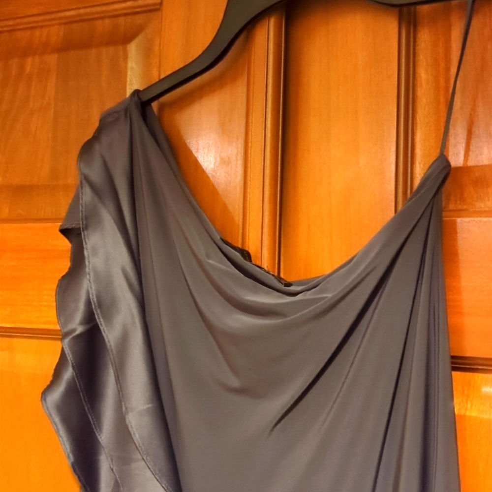 Express Asymmetrical Ruffle Tank Top - Dark Blue - Picture 4 of 5